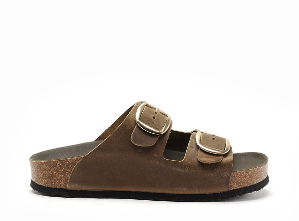 Plakton mules et sabots plats femme cp beta mic 340010 kaki