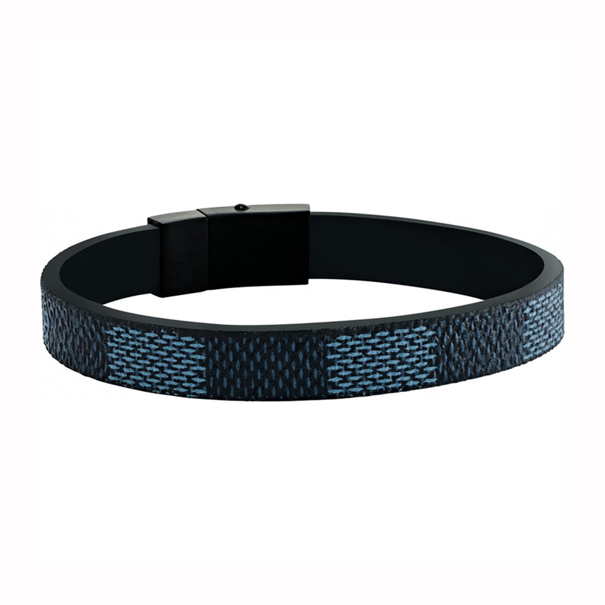 Bracelet homme Jourdan Chicago cuir bicolore acier noir