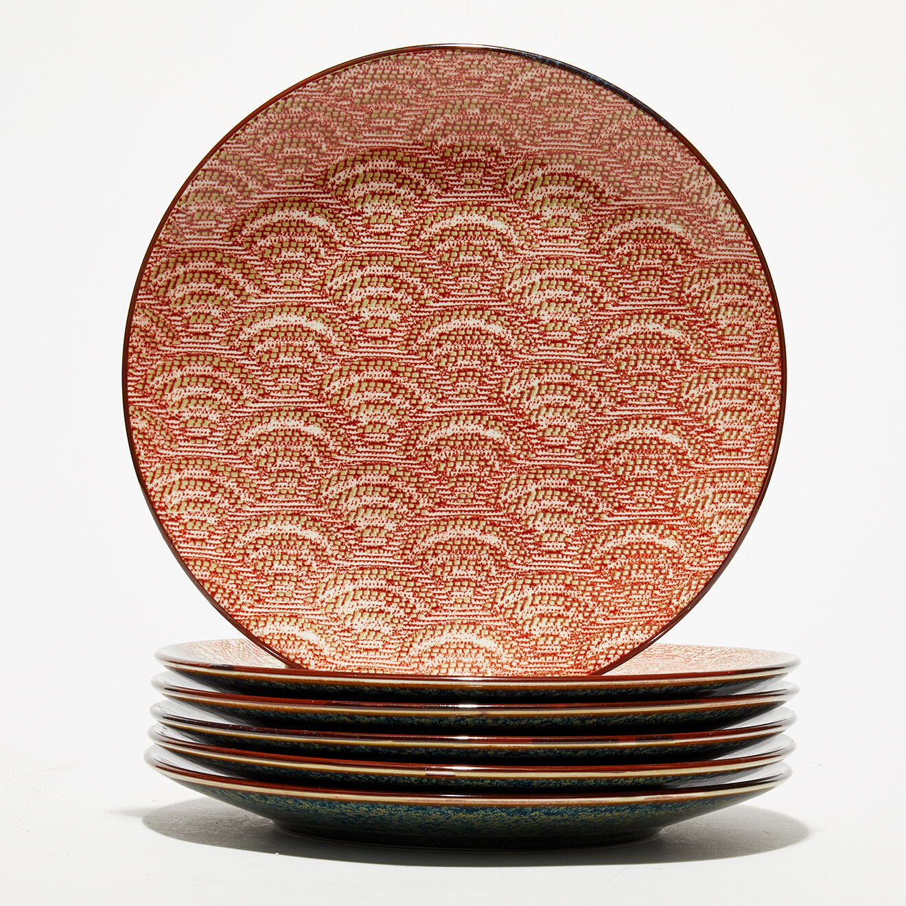 Pomax 6 Assiettes à dessert en Porcelaine Lili marron - D.22 cm