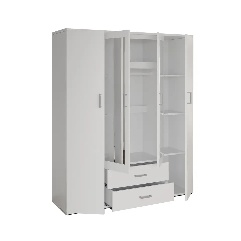 Interiax Kledingkast 'Lena' - Sonoma Eik - 4 Deurs - 185x160x52cm