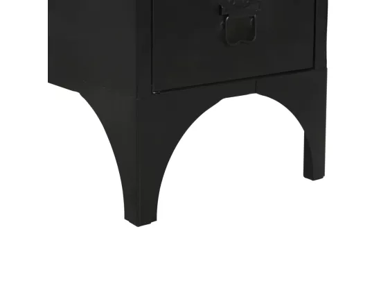 Bureau à piédestal unique Bois de sapin et acier 100x50x76 cm