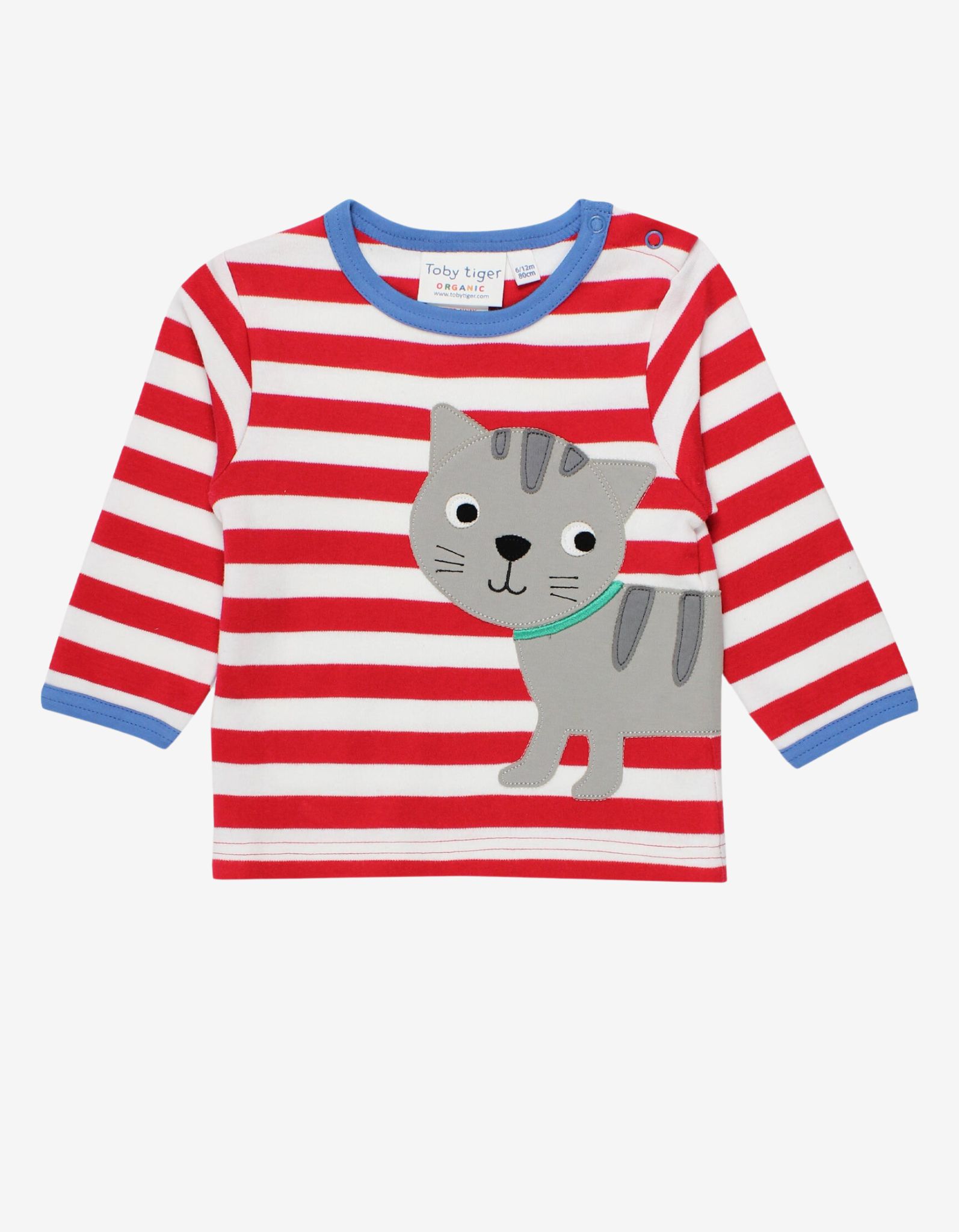 Toby Tiger Langarmshirt mit Katzen-Applikation