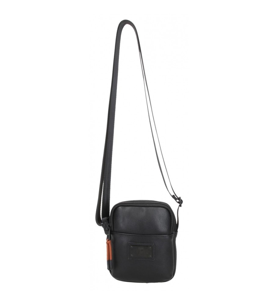 Bolsa de ombro pequena Pepe Jeans Egham com dois compartimentos, preta.