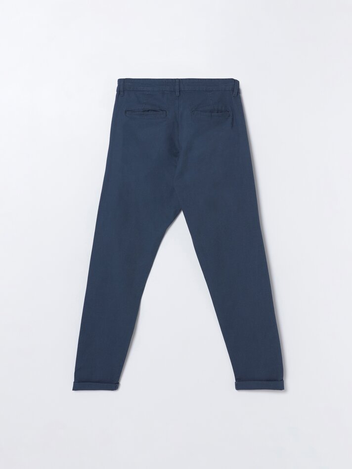 Calça chino rústica - Azul Médio