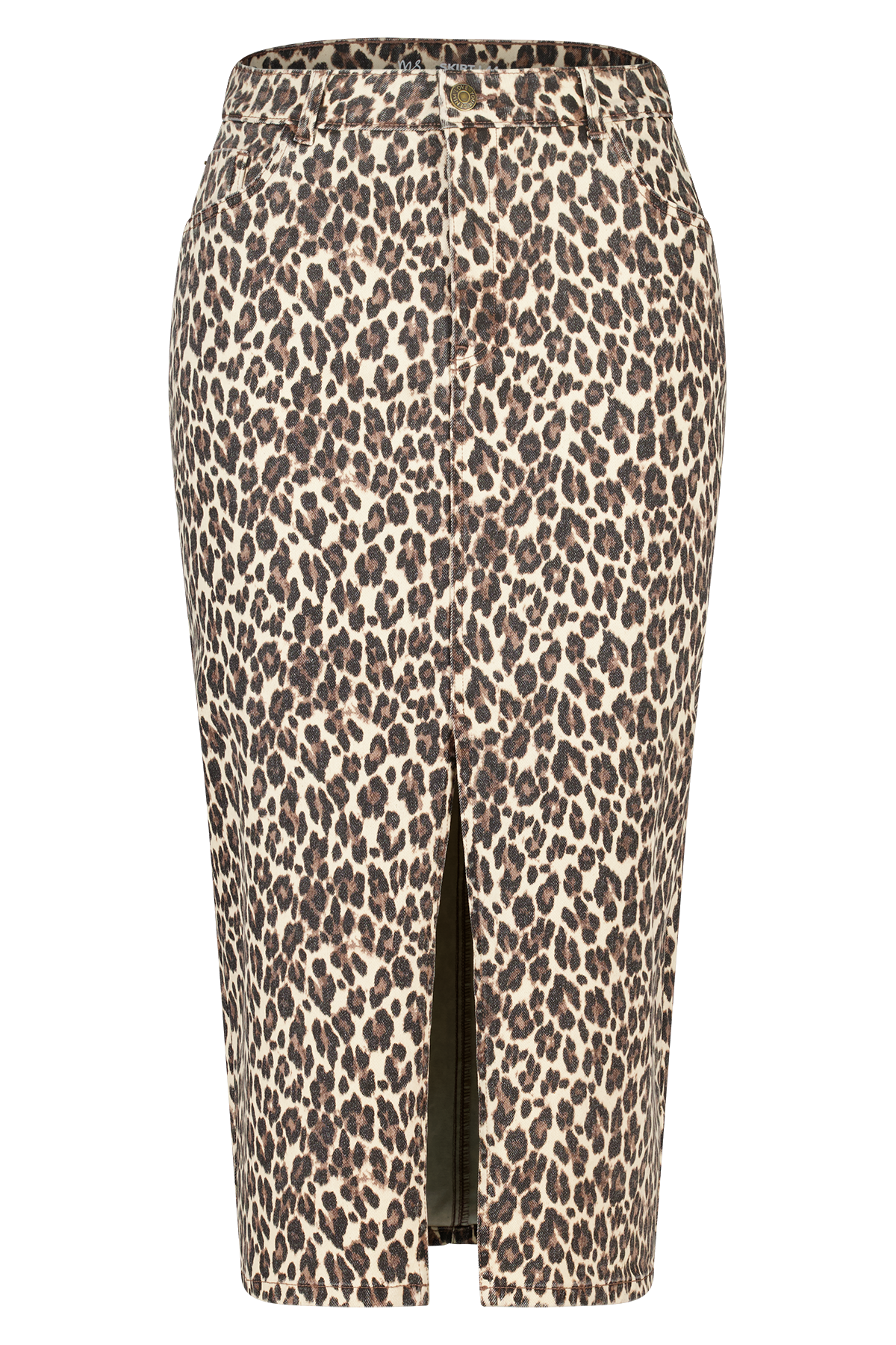 Denim rok met panterprint Multi brown