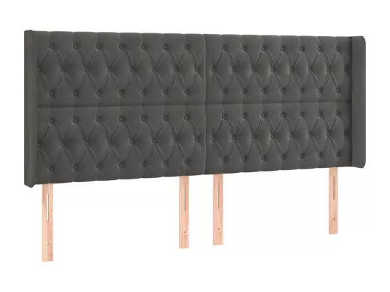 Sommier tapissier matelas et LED Gris foncé 180x200 cm Velours