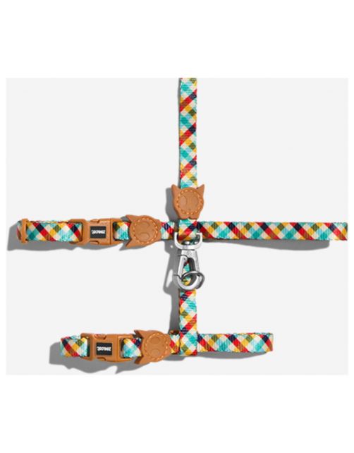 Zee.Dog Phantom Harnass + Lijn - Kattenharnas - 20-30x1.0 cm Multi-Color One Size