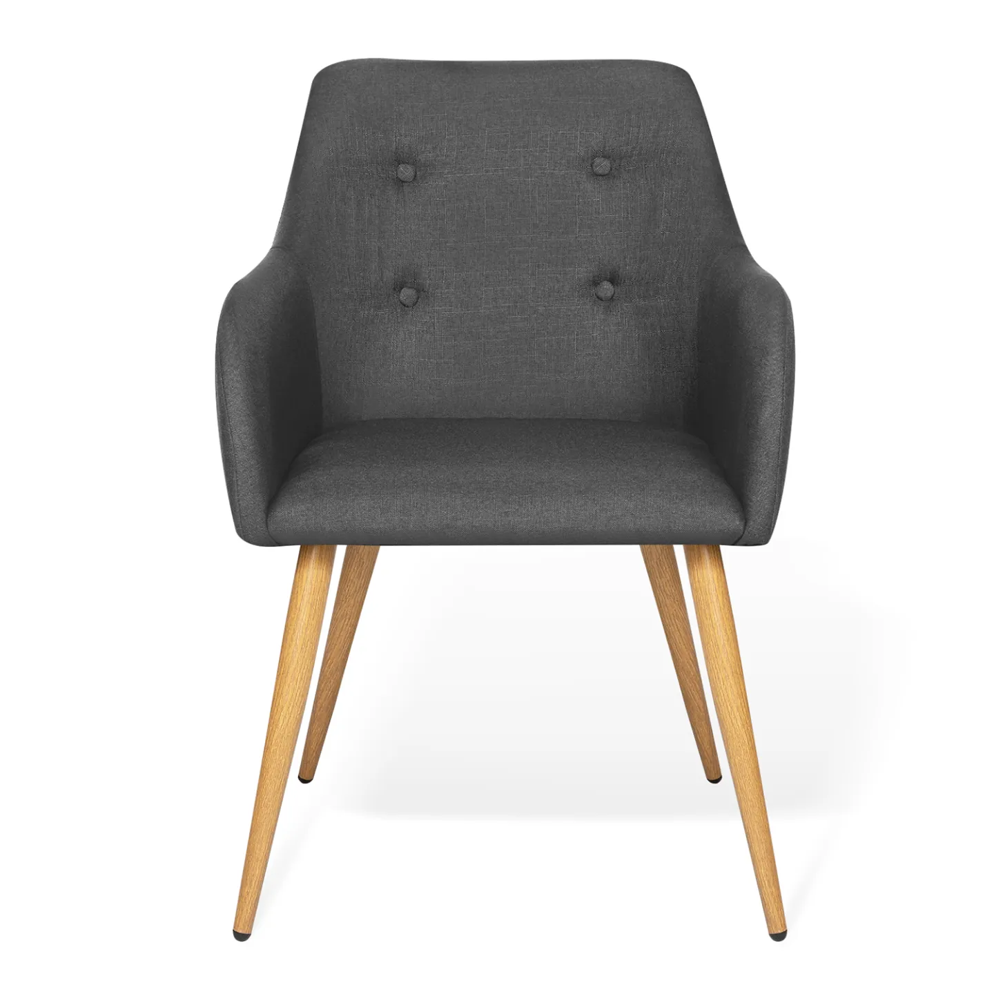 Lot de 2 chaises de salle à manger scandinaves, fauteuils de table DANIA gris anthracite