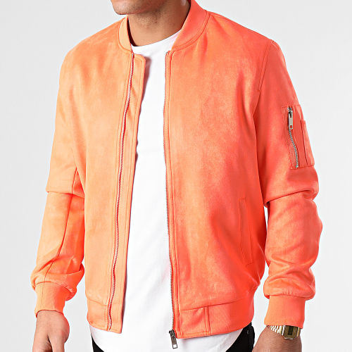 Veste Bomber Suédine Orange