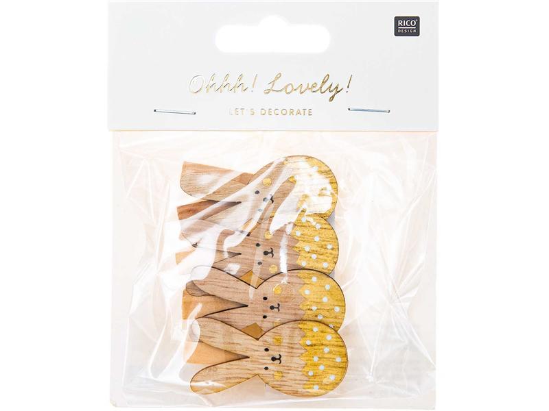 Rico Design Dekoklammer Osterhase 4 Stück, Gold Kreativ mit Rico Design