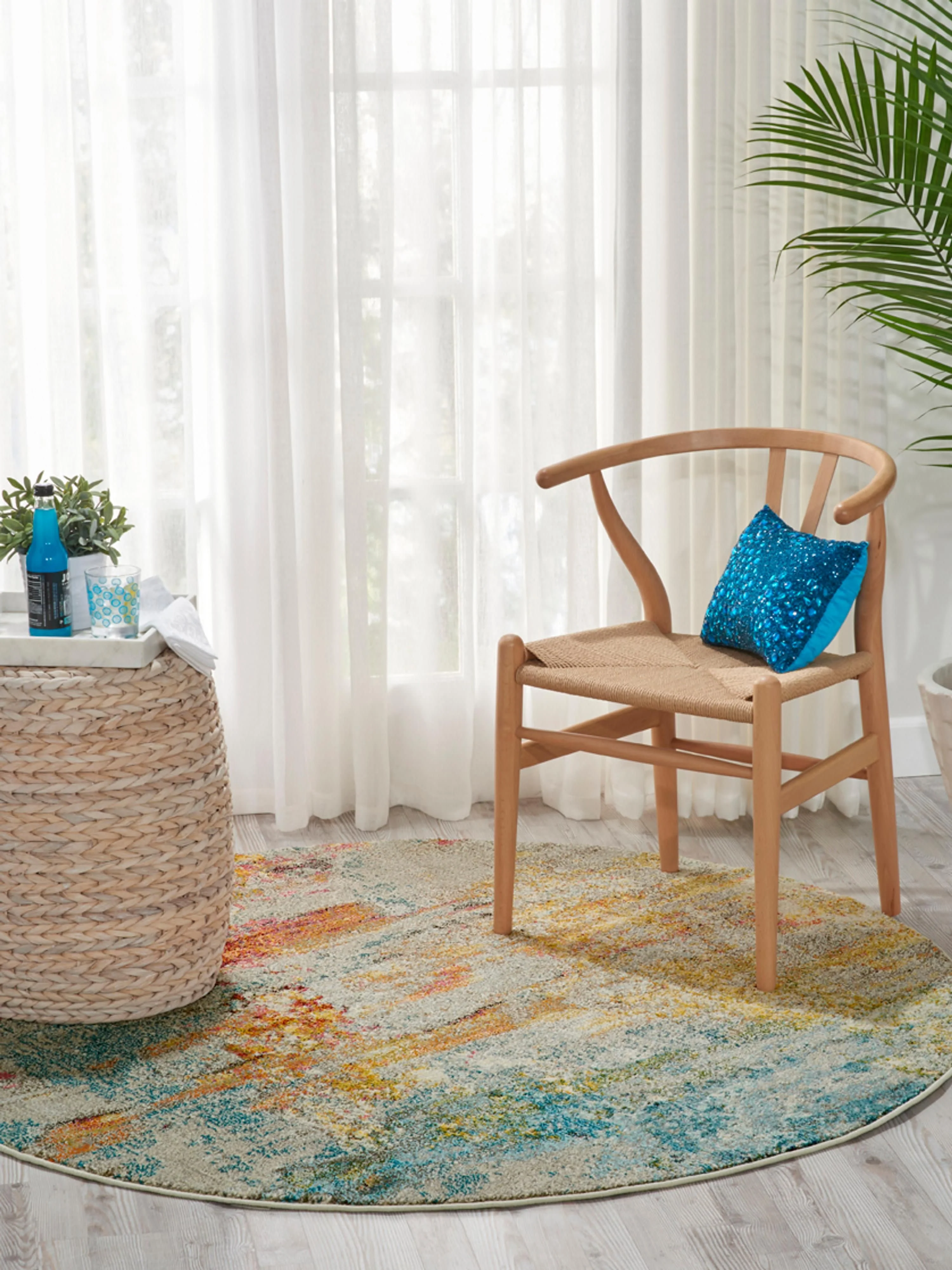 Rond design laagpolig vloerkleed Celestial