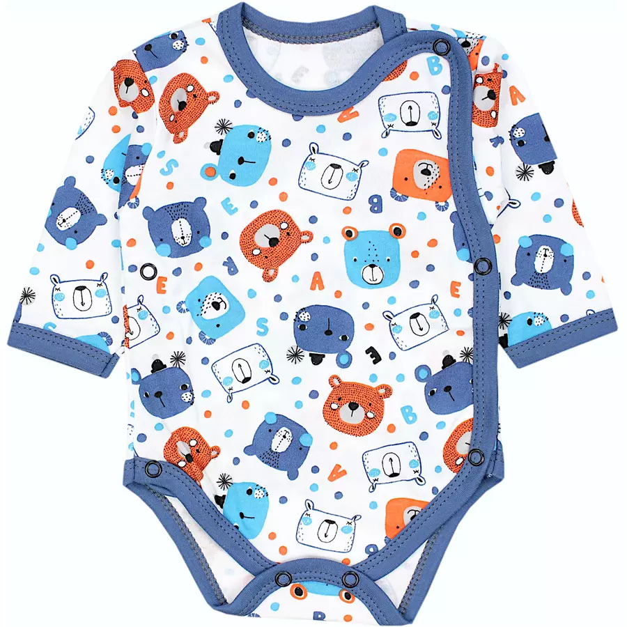 TupTam Baby Langarm Wickelbody im 5er Set blaugelb