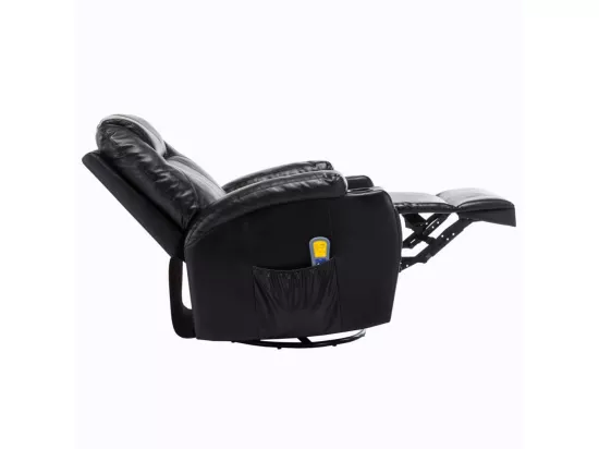 Fauteuil de massage inclinable électrique simili cuir noir Ripau