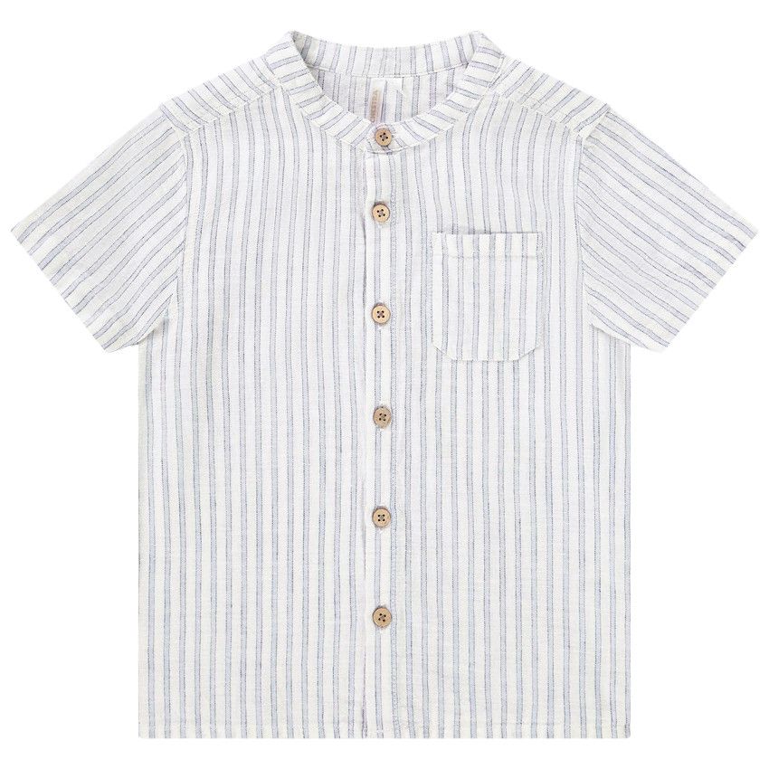 Chemise manches courtes rayée pour bébé garçon - Bleu