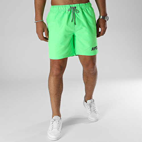 Short De Bain Barlou Vert Fluo Noir