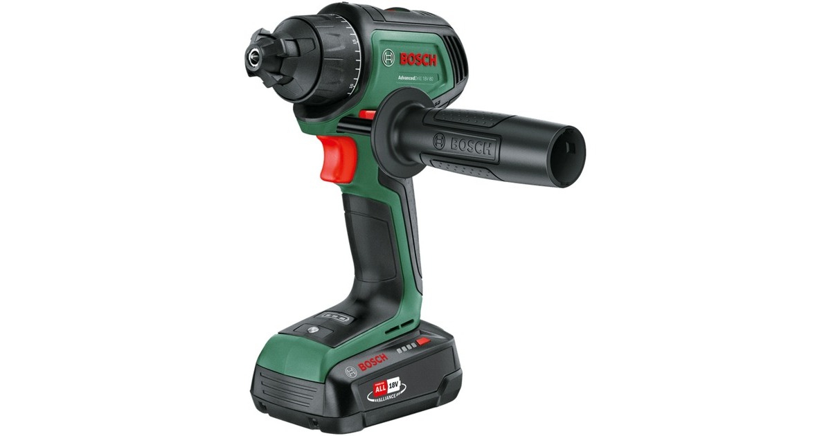 BoschAdvancedDrill 18V-80 QuickSnap schroeftol  (Groen/zwart, Incl. 2 x 2,5 Ah accu en oplader)