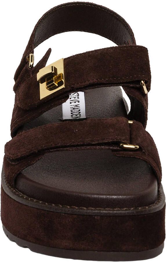Steve Madden Bigmona suède sandalen donkerbruin