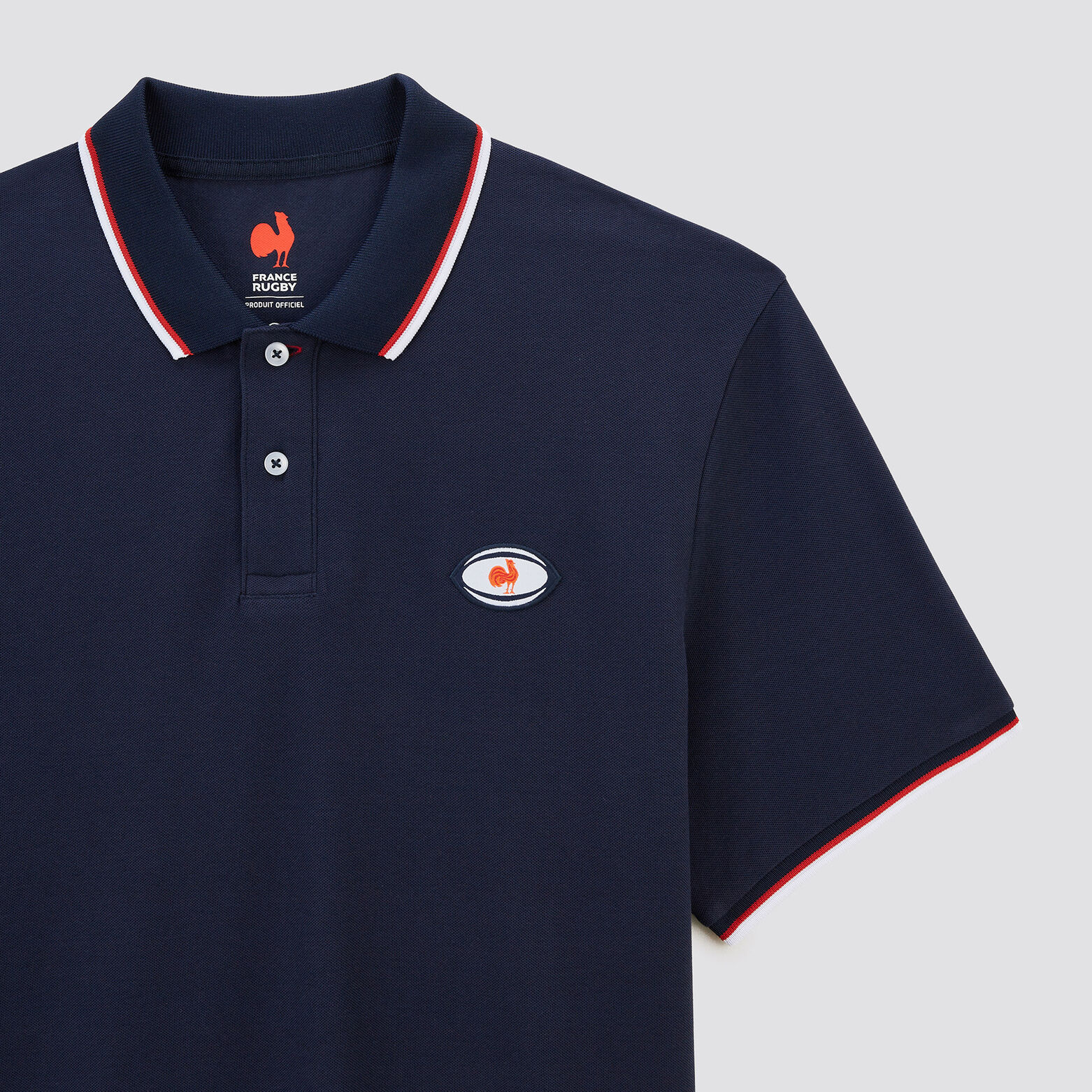 Polo manche courte licence France rugby Bleu foncé
