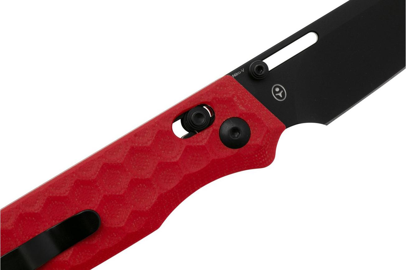 Kizer Vanguard Task V3641A2 Black Nitro V, Spicy Red G10, zakmes, Nick Consoli design