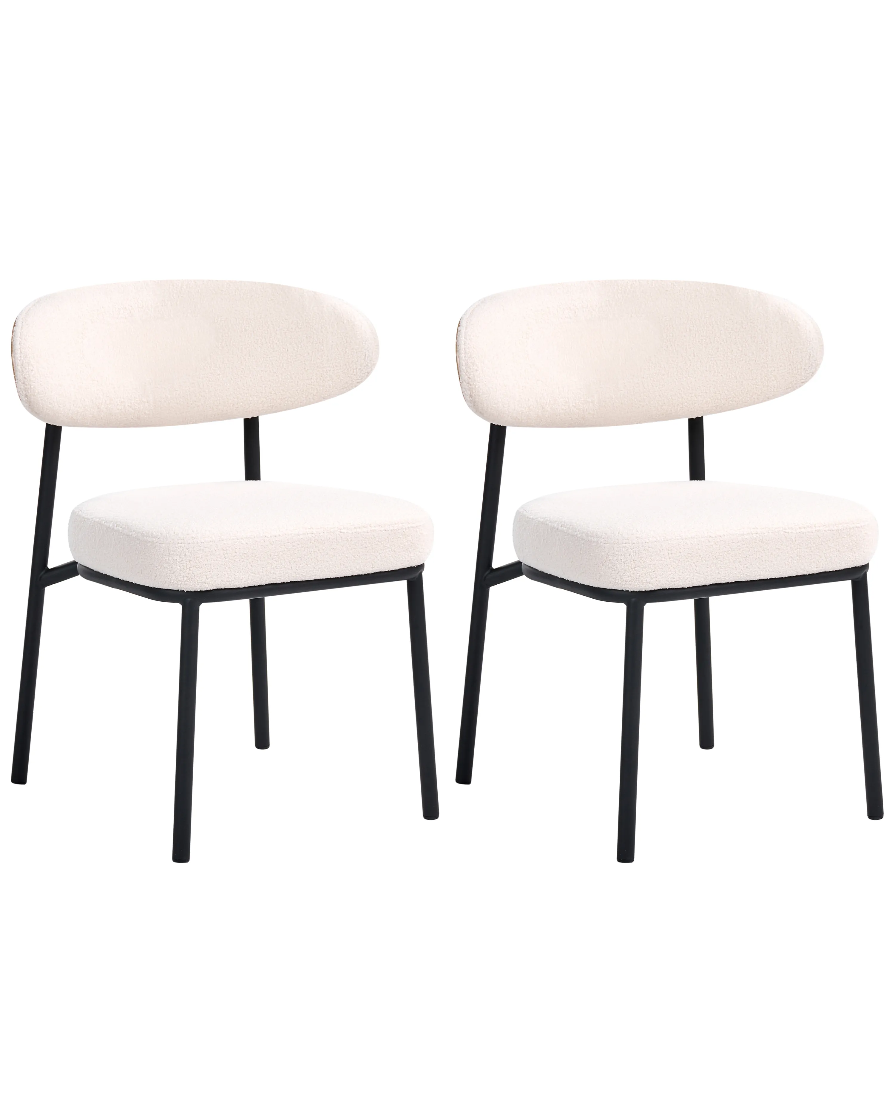 Set van 2 eetkamerstoelen WINTON Bouclé Gebroken wit