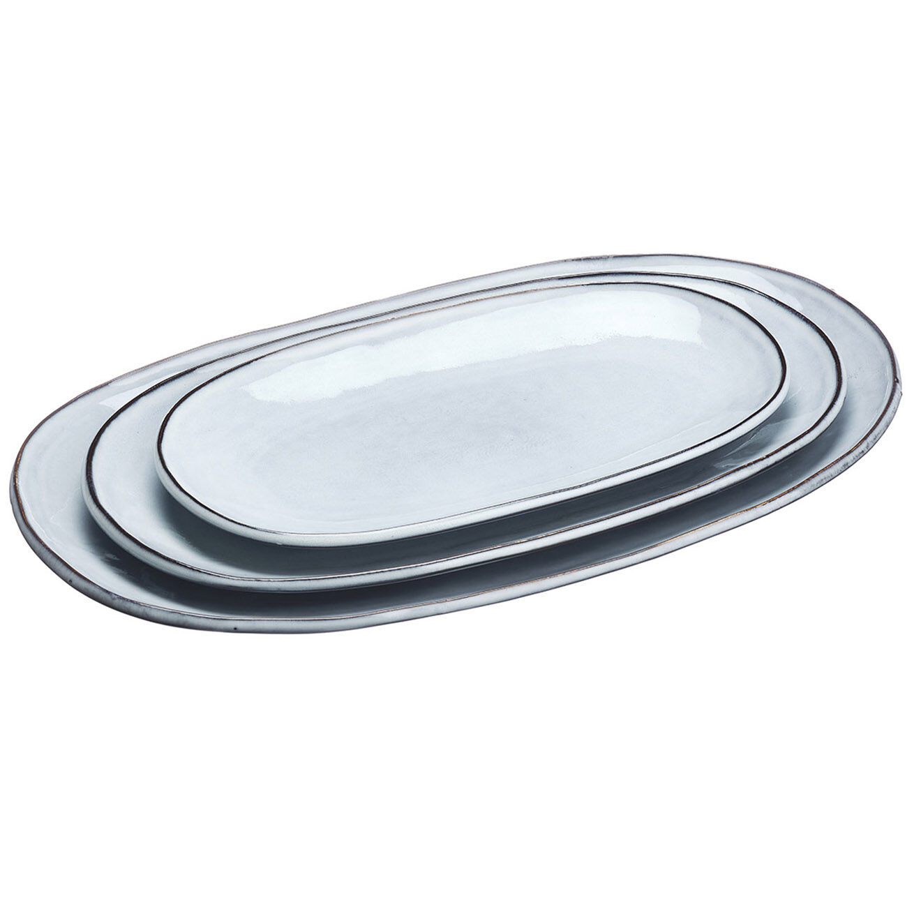 Bjorn 3 Plateaux de service Cloud gris clair - 26x15/31.5x18.5/36.5x21.5 cm