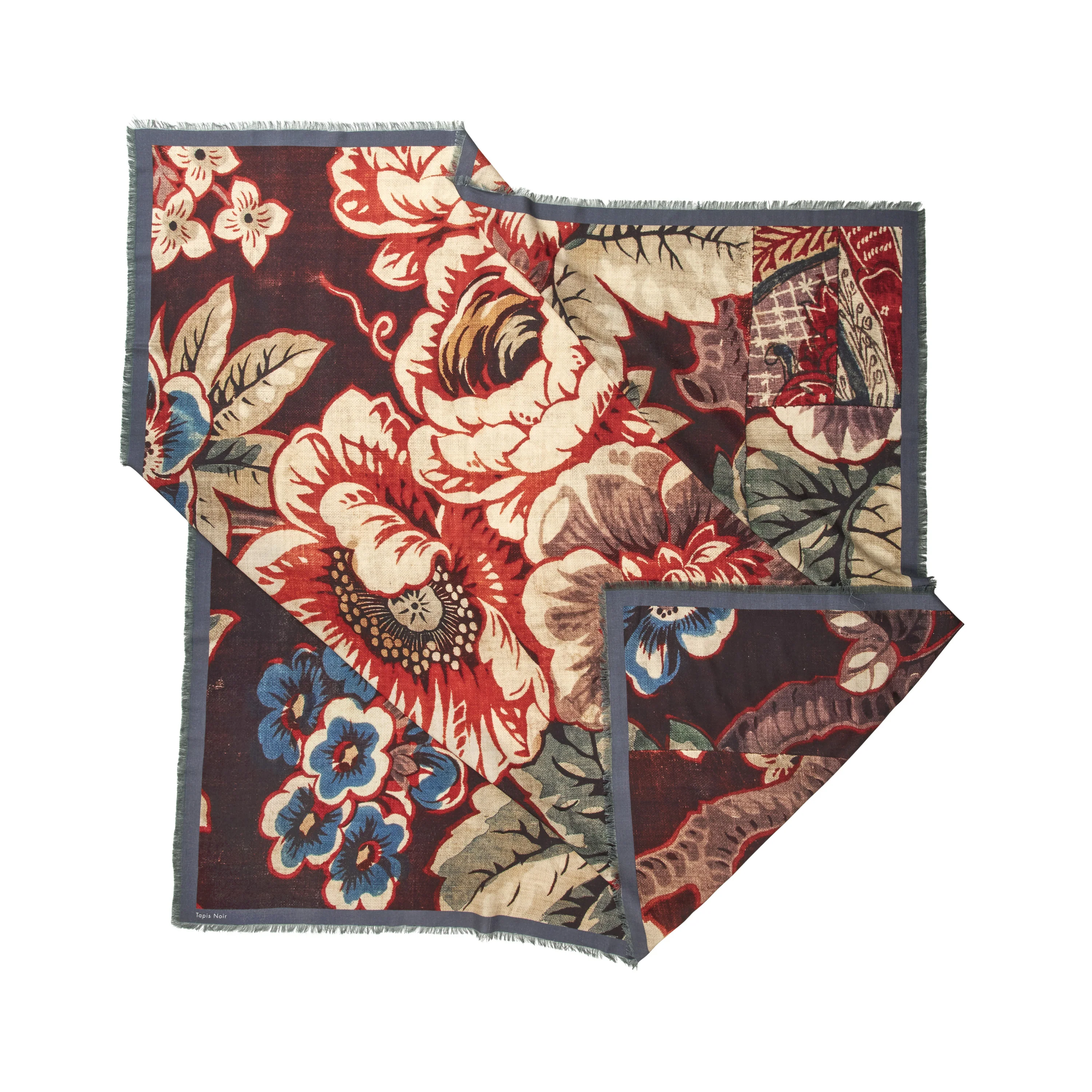 Tapis Noir  Large Dark Bloom tørklæde - Bordeaux