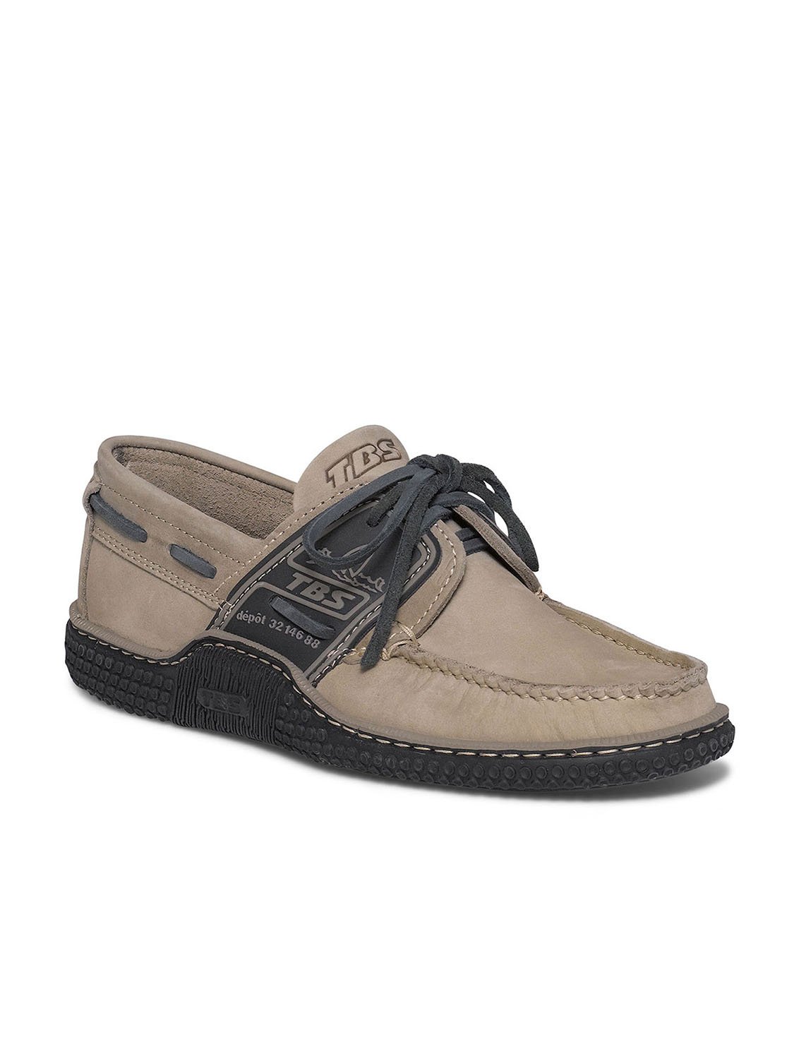 Chaussures Bateau Homme Cuir Beige et Marine