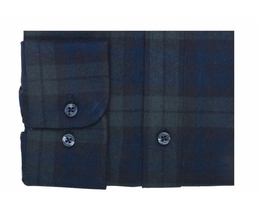 Chemise flanelle Navy à carreaux Verts Foncés homme - CÉCILIEN