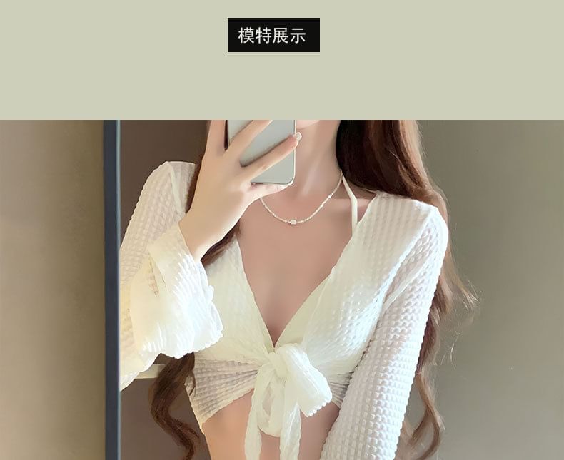 Oceanid - Set: Top met lange mouwen + bikinibroekje + broekje + rok
