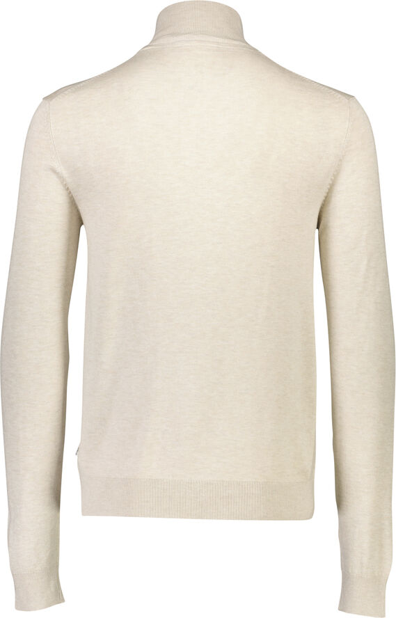 Lindbergh Ecovero half zip L/S knit Off white mel