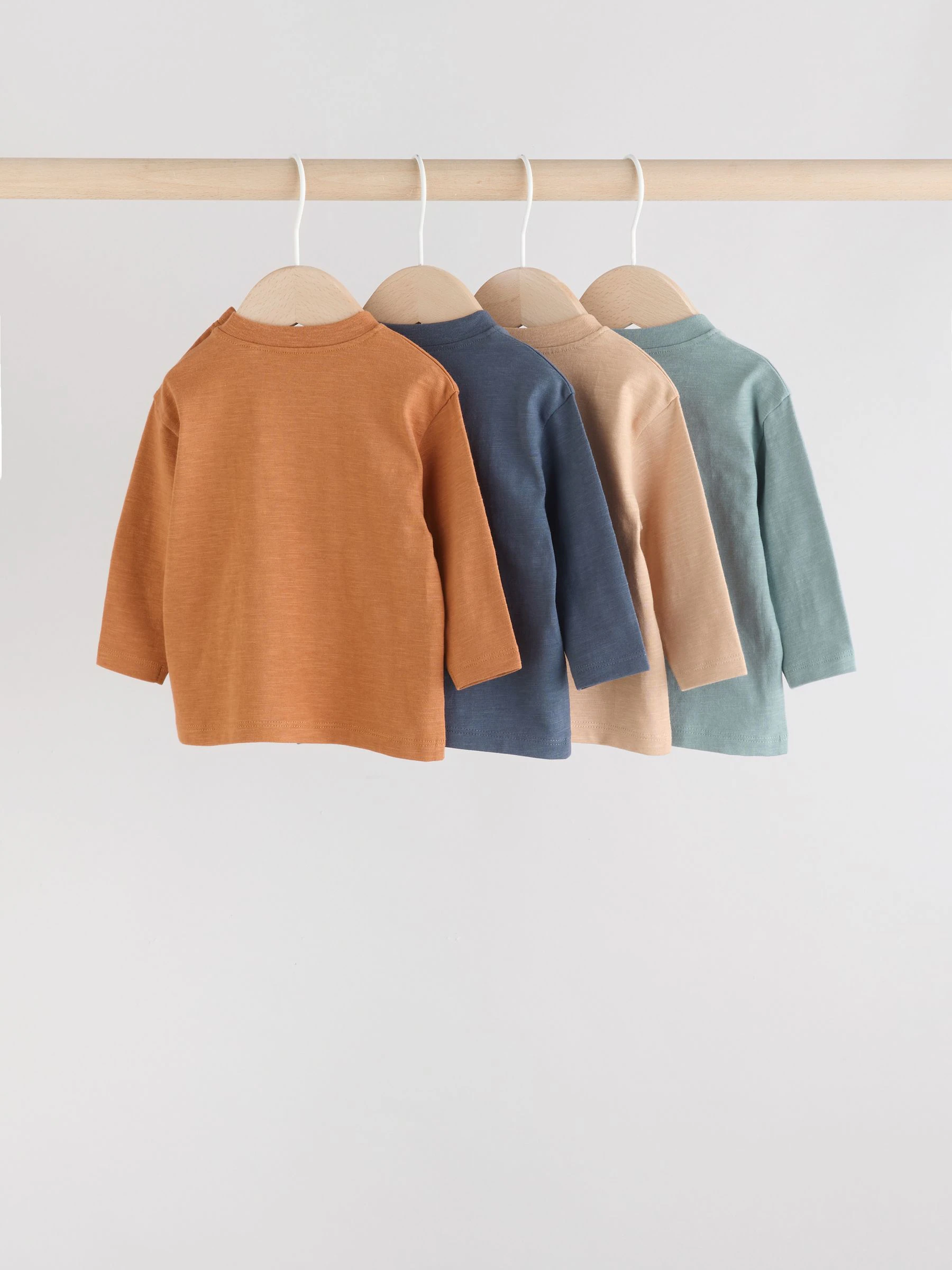 Mineraalkleurig - Baby T-shirts met lange mouwen 4 stuks (0mnd-2jr)