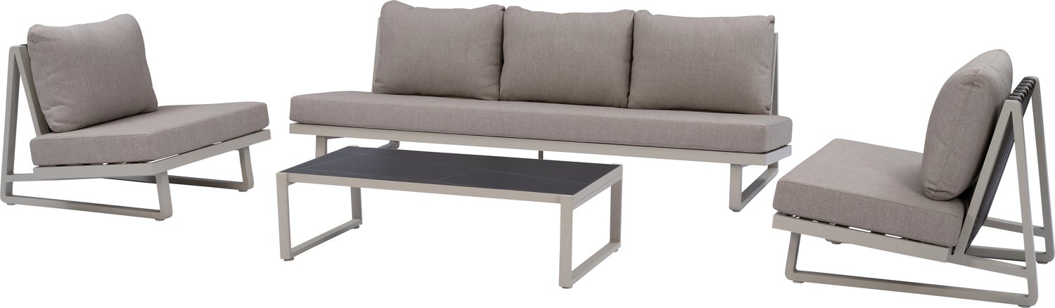 Intratuin 5-zits loungeset Yara wit / grijs