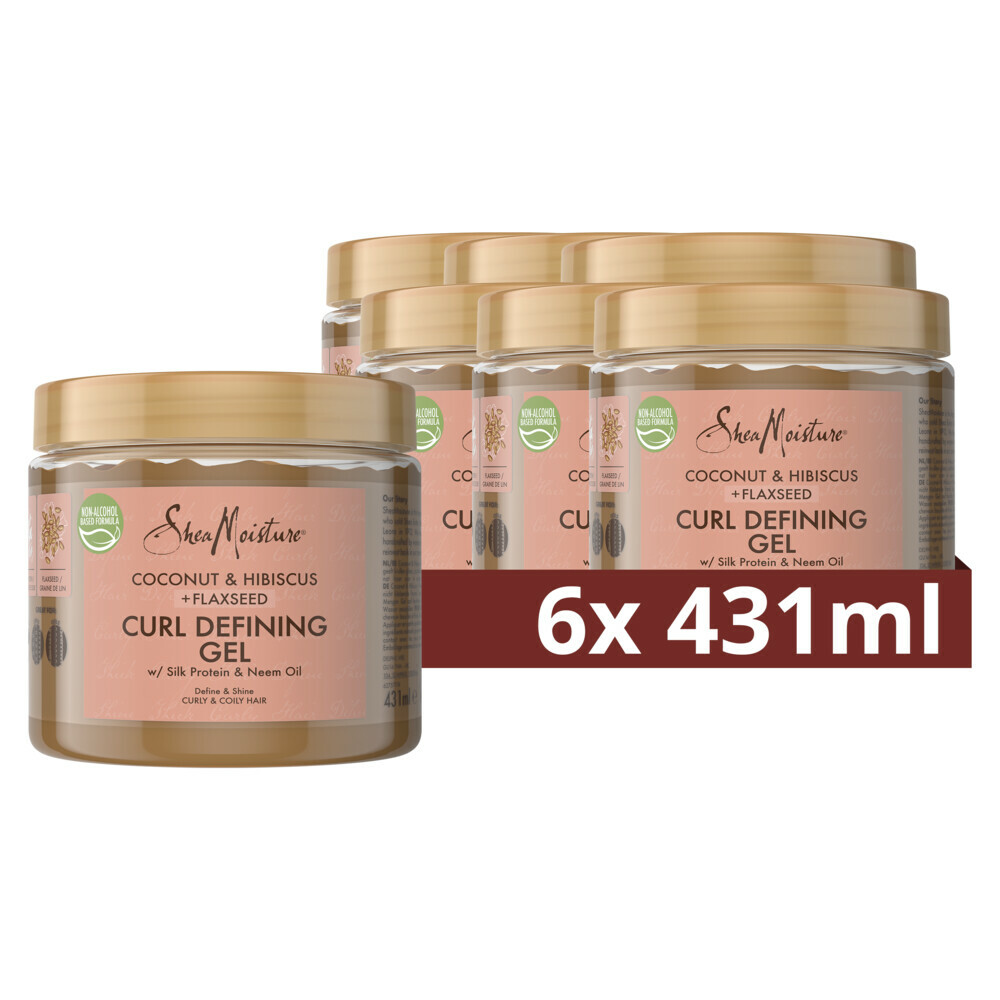 6x Shea Moisture Curl Defining Haargel Coconut & Hibiscus + Flaxseed431 ml