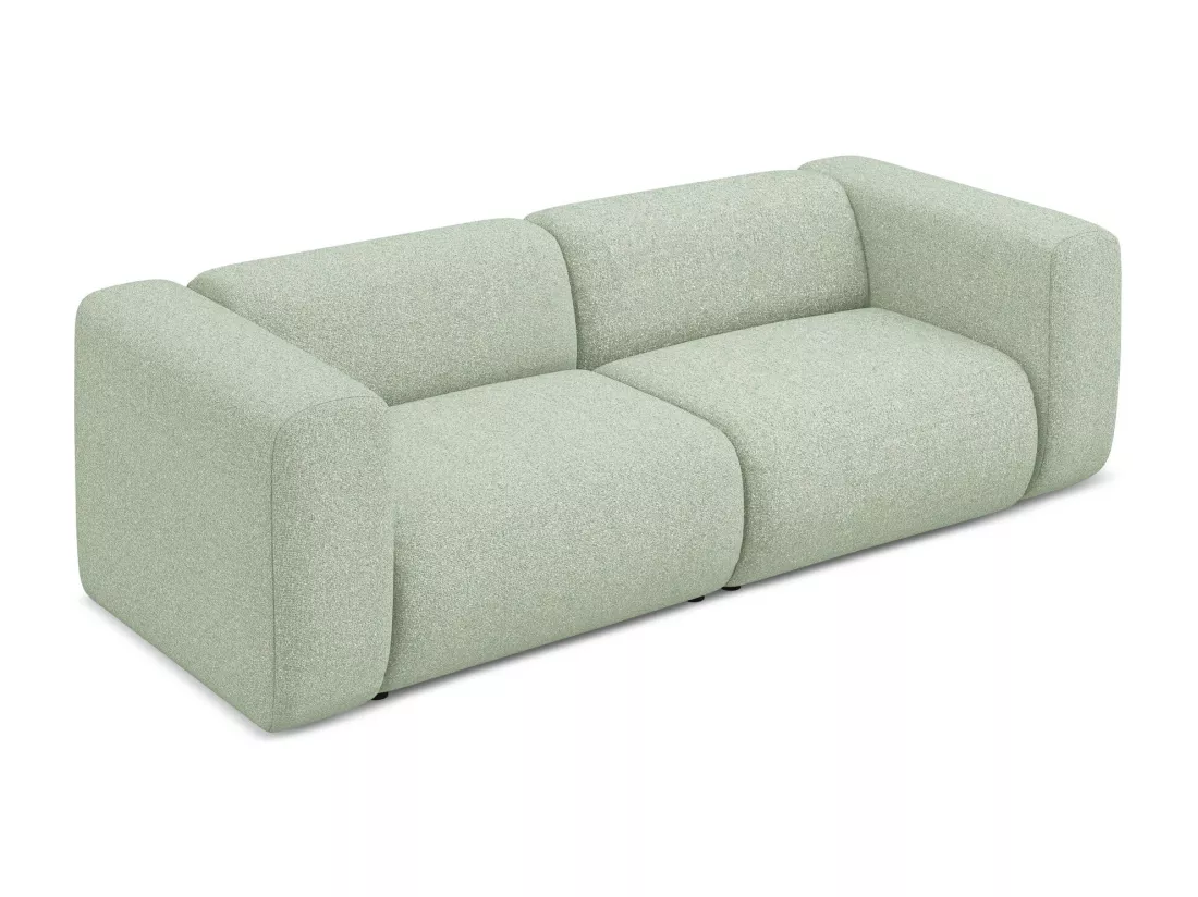 Canapé modulable 3 places en tissu texturé - vert clair - EKAHI