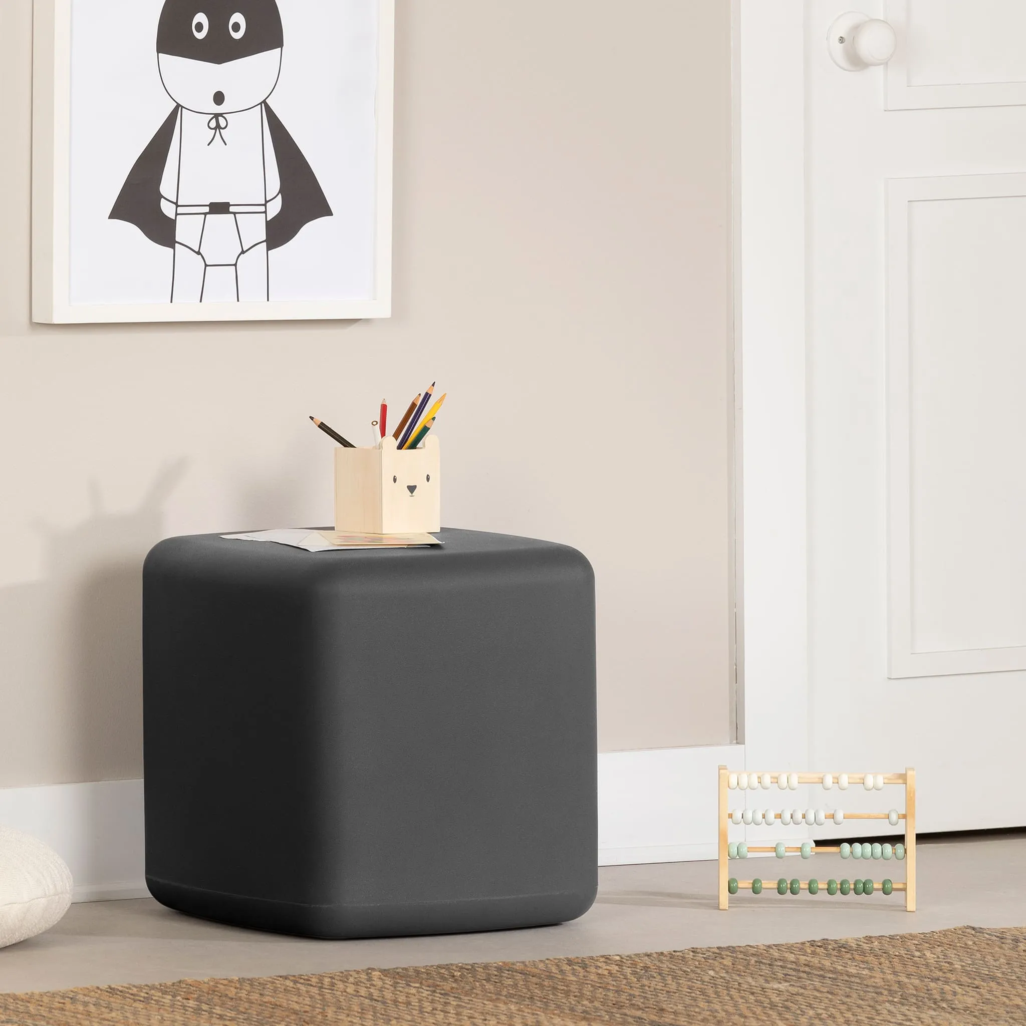 South Shore Table de Nuit  Tabouret pour Enfants - Sweedi Gris Foncé