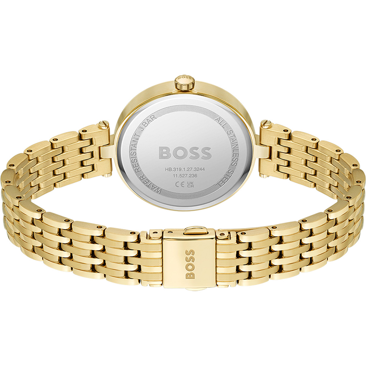 Montre BOSS Business femme bracelet acier doré jaune