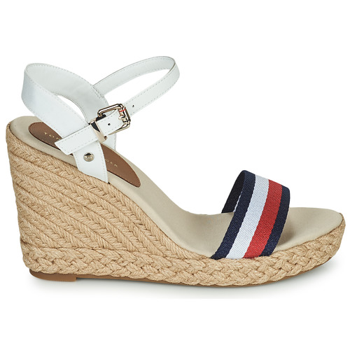 Tommy Hilfiger - SHIMMERY RIBBON HIGH WEDGE - Blanc
