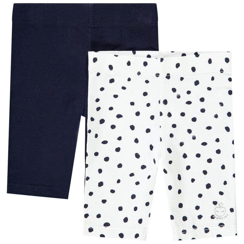 Lot de 2 corsaires unis print logo - Bleu marine