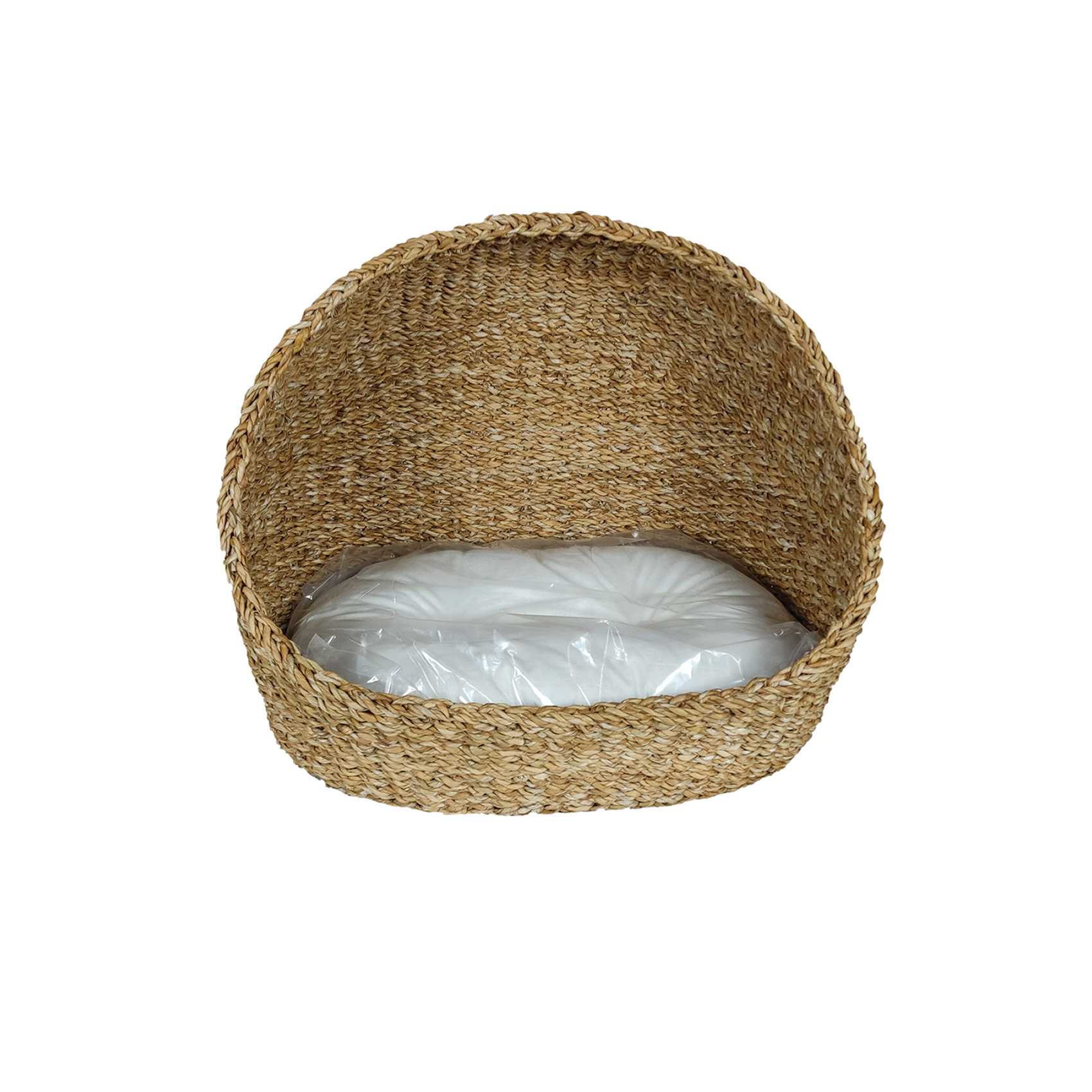 Panier pour animaux en jonc de mer