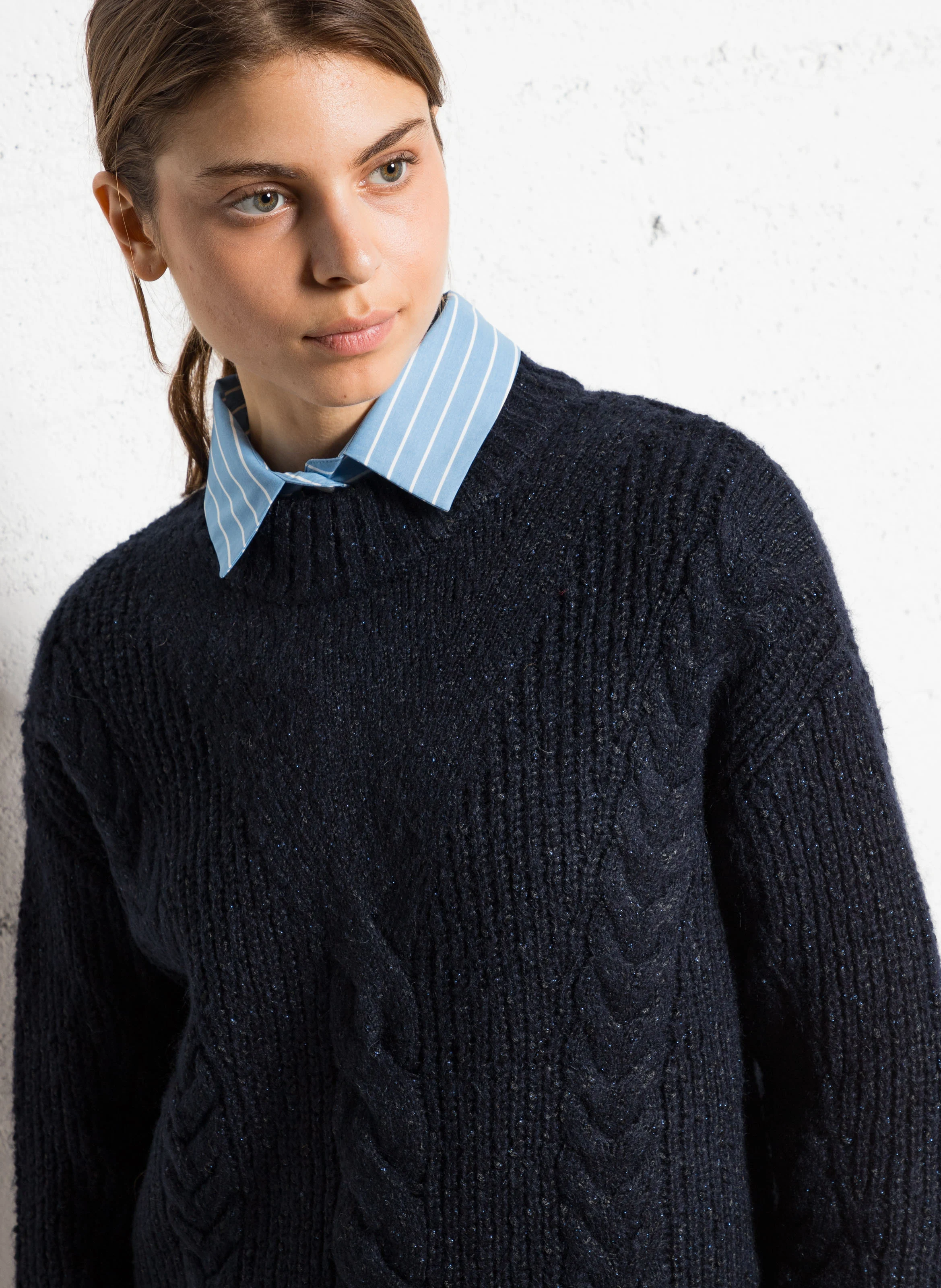CAJOU - Pull col rond | Bleu