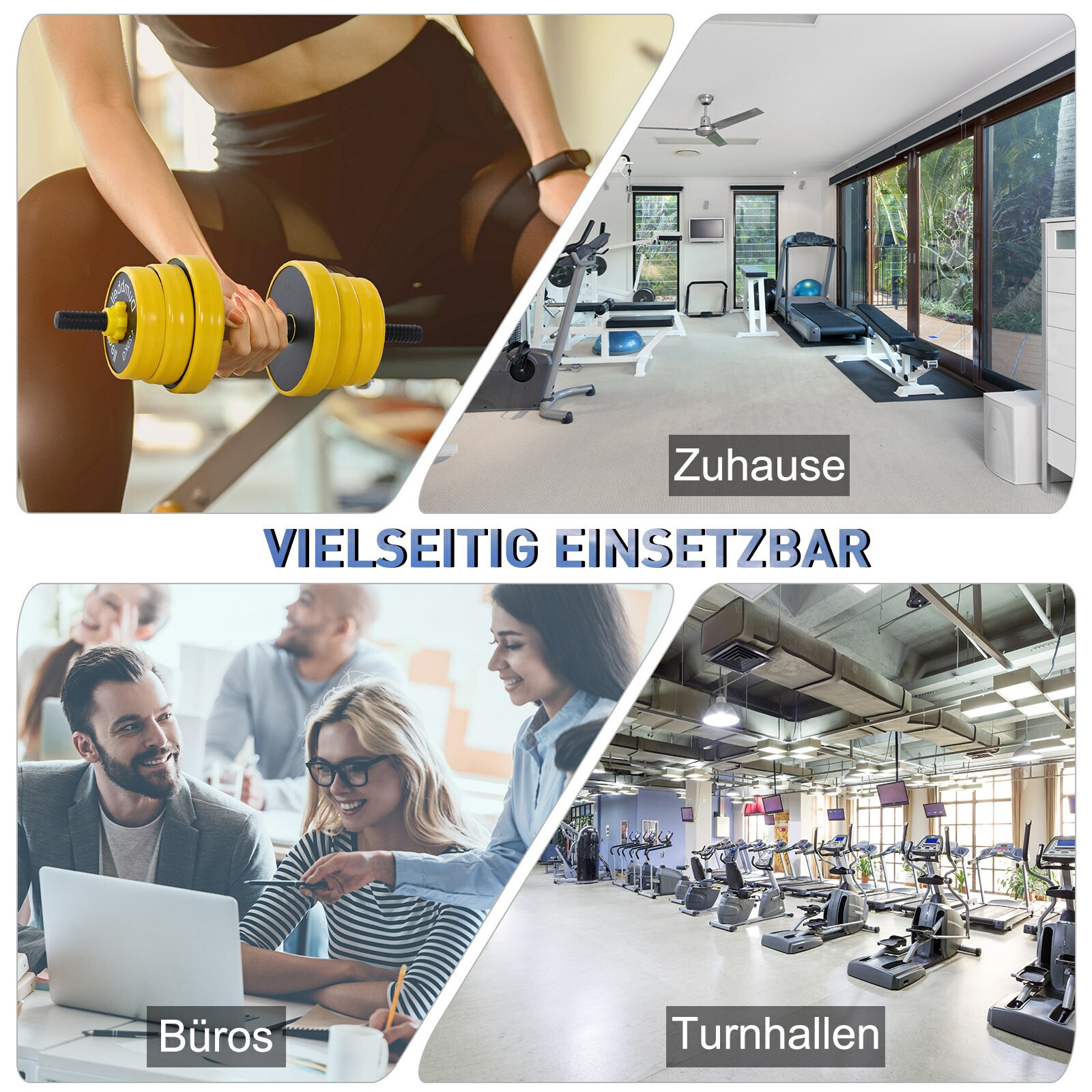 HOMCOM 2-in-1 Hantelset gelb, schwarz