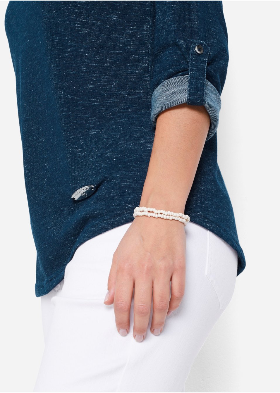 T-shirt manches longues avec patte de boutonnage