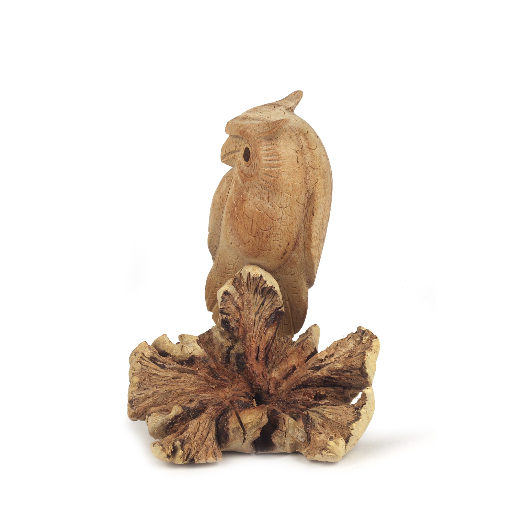 Figur 'Eule' aus Holz, H 13 cm, B 10 cm, T 9 cm von fischer's lagerhaus