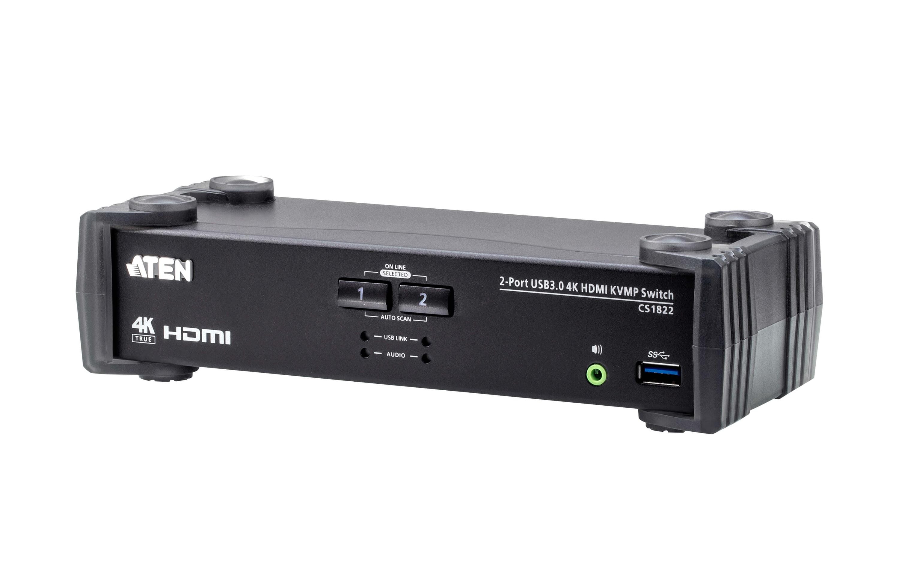 KVM Switch CS1822 4K 60 Hz<br>2-Port USB 3.0 4K HDMI KVMP Switch mit Audio Mixer Modus