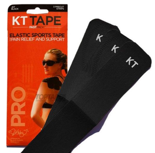 KT Tape Pro Fastpack Elastic Sports Tape Strips Gitzwart 3ST
