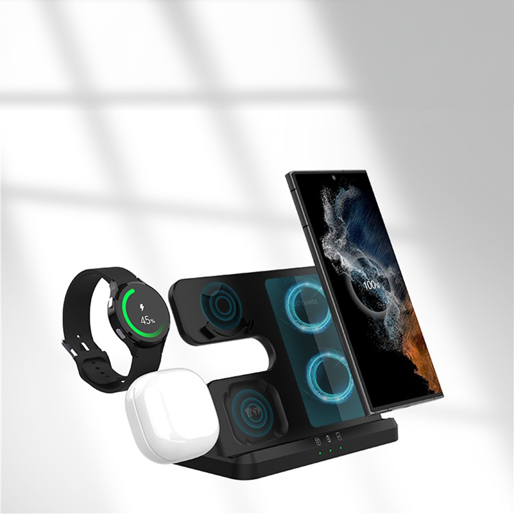 (15W) 3in1 Ladegerät QI Wireless Charger für Smartphone / Samsung Galaxy Watch / Galaxy Buds - Schwarz