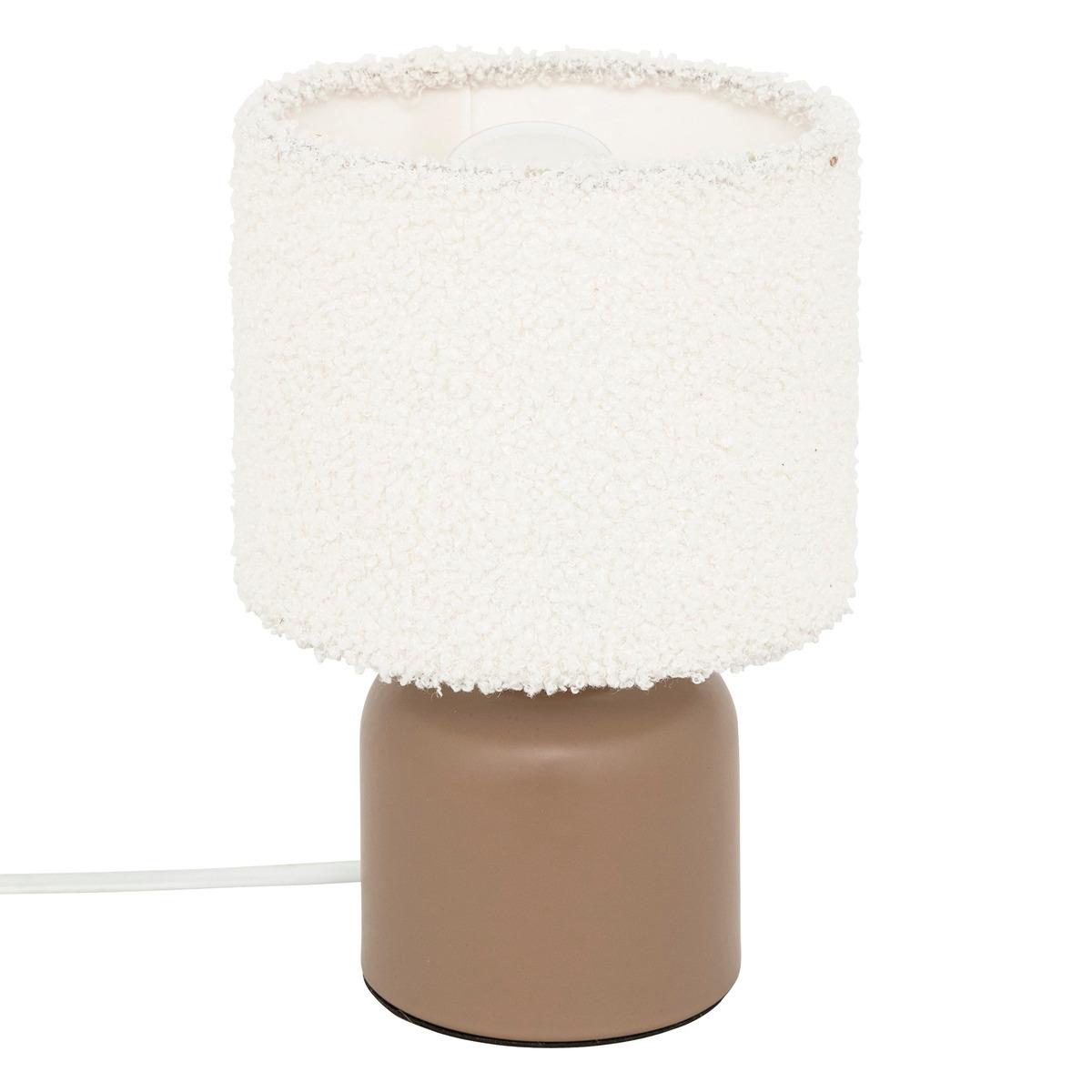 LAMPE CYLINDRE BONA BOUCLETTE BRUN H.22CM