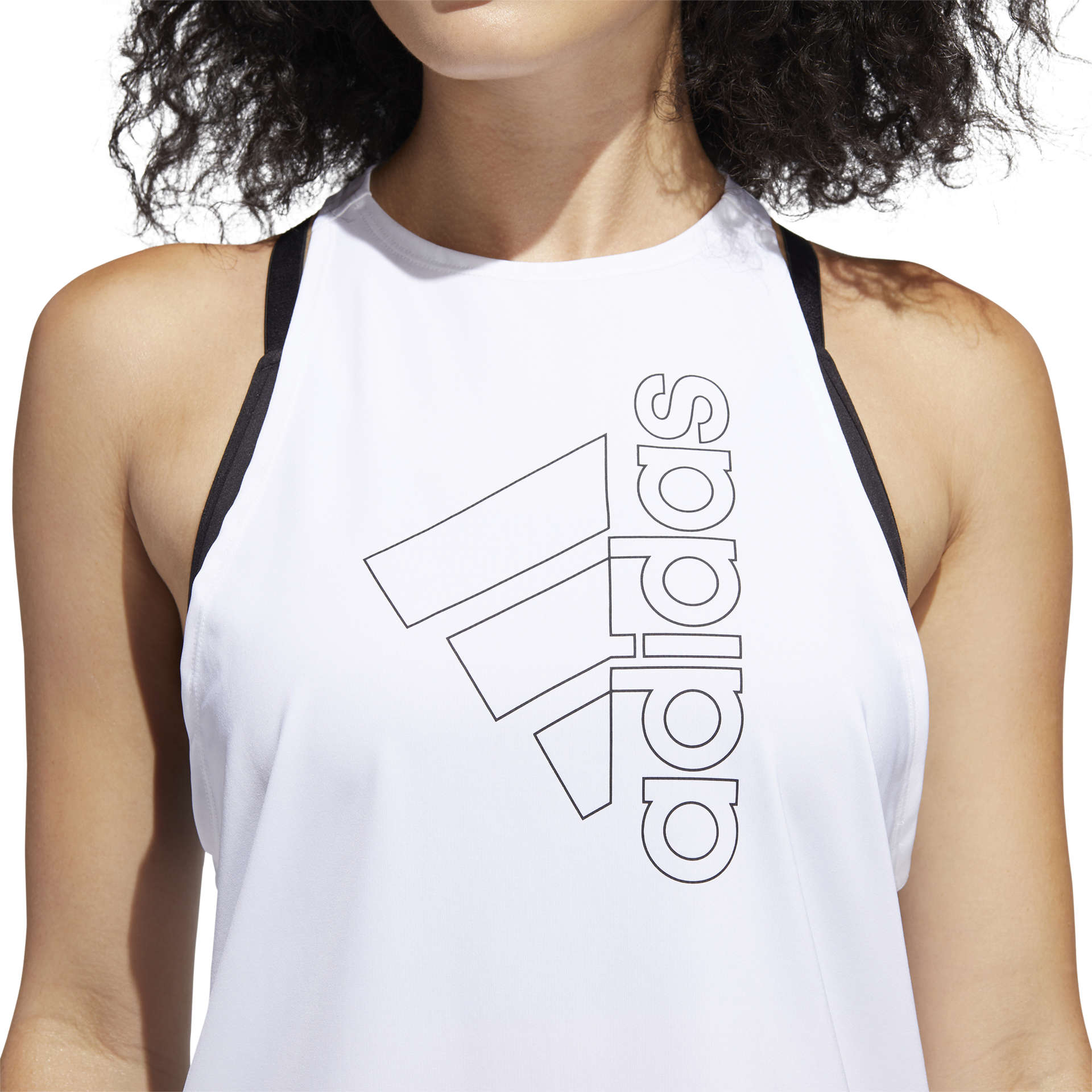 adidas Tech Badge Hardloopshirt Zonder Mouwen Wit/Zwart Dames