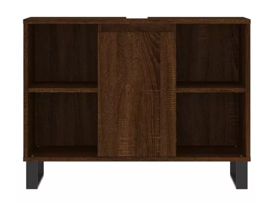 Armoire salle de bain chêne marron 80x33x60cm bois d'ingénierie