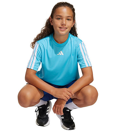 adidas Performance T-Shirt - Cyan/Weiß